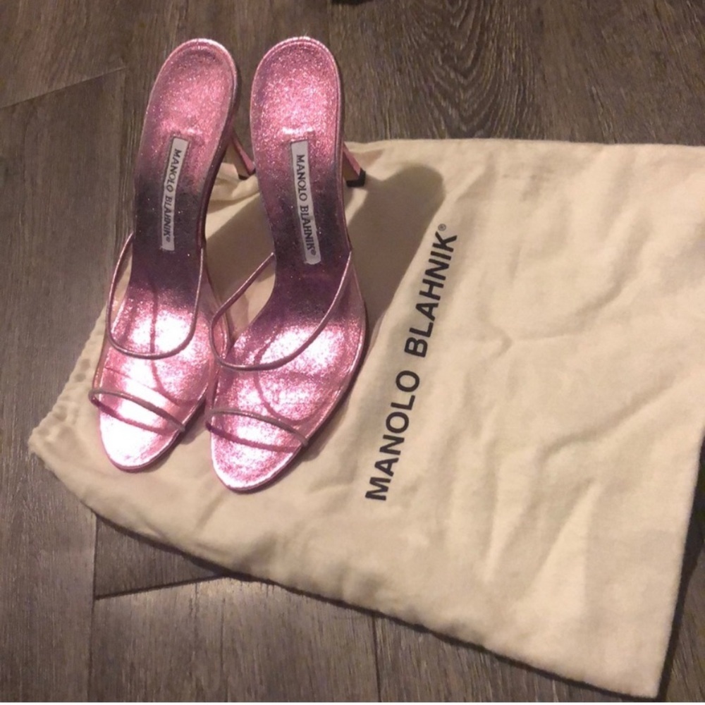 Vintage Manolo Blahnik Astuta lucite slide heels. NIB 38